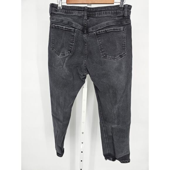 S.O.N.G. Womens Sz 31 Timeless Mom Jeans Black Distressed Straight Leg - Picture 4 of 4